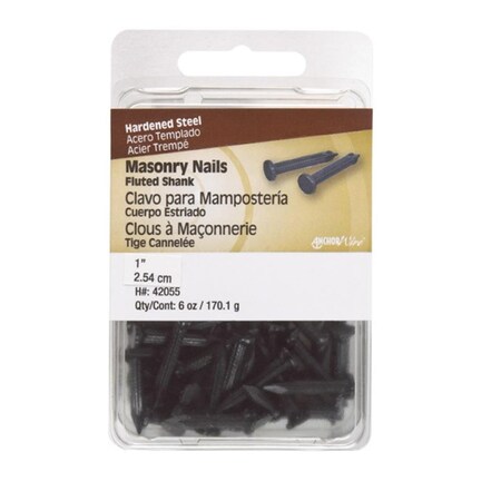 Hillman Nail, 1 inch L, Steel, BLACK 50845